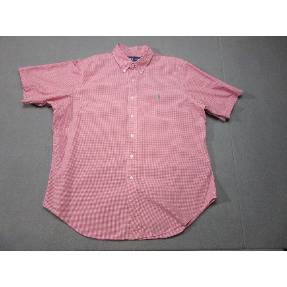 Polo Ralph Lauren Shirt Mens XL Red Gingham Check Short Sleeve Preppy Old Money